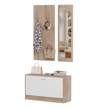 ΣΕΤ ΕΙΣΟΔΟΥ ΜΕ ΚΑΘΡΕΠΤΗ ART MAISON CRANIDOS ΜΕΛΑΜΙΝΗ ΣΕ ΣΟΝΑΜΑ-ΛΕΥΚΟ 80x27x175Υεκ