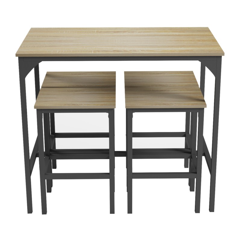 ΣΕΤ ΤΡΑΠΕΖΑΡΙΑ ΜΠΑΡ 5ΤΜΧ ART MAISON HOCHA ΜΑΥΡΟ ΜΕΤΑΛΛΟ-ΜΕΛΑΜΙΝΗ ΣΕ SONAMA