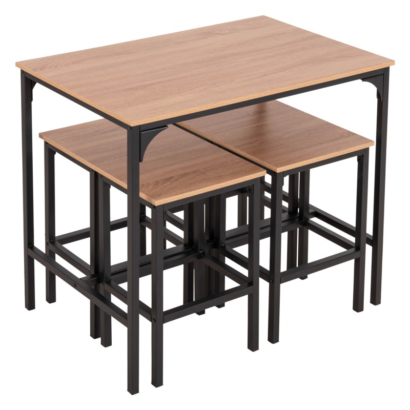 ΣΕΤ ΤΡΑΠΕΖΑΡΙΑ ΜΠΑΡ 5ΤΜΧ ART MAISON HOCHA ΜΑΥΡΟ ΜΕΤΑΛΛΟ-ΜΕΛΑΜΙΝΗ ΣΕ SONAMA