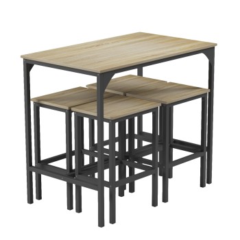 ΣΕΤ ΤΡΑΠΕΖΑΡΙΑ ΜΠΑΡ 5ΤΜΧ ART MAISON HOCHA ΜΑΥΡΟ ΜΕΤΑΛΛΟ-ΜΕΛΑΜΙΝΗ ΣΕ SONAMA