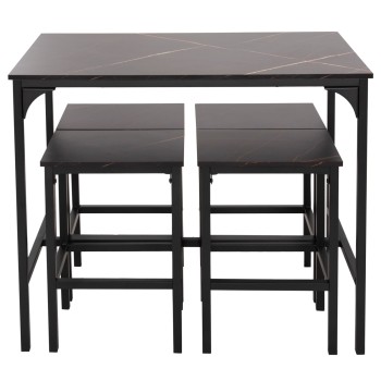 ΣΕΤ ΤΡΑΠΕΖΑΡΙΑ ΜΠΑΡ ART MAISON HOCHA ΤΜΧ ΜΑΥΡΟ ΜΕΤΑΛΛΟ-ΜΕΛΑΜΙΝΗ ΜΑΥΡΟ ΜΑΡΜΑΡΟ