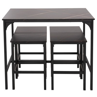 ΣΕΤ ΤΡΑΠΕΖΑΡΙΑ ΜΠΑΡ ART MAISON HOCHA ΤΜΧ ΜΑΥΡΟ ΜΕΤΑΛΛΟ-ΜΕΛΑΜΙΝΗ ΜΑΥΡΟ ΜΑΡΜΑΡΟ