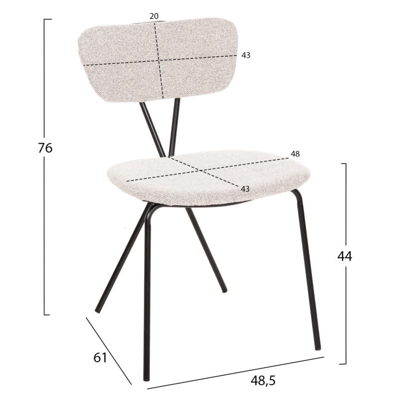 ΚΑΡΕΚΛΑ ART MAISON CROCKETT - LIGHT GREY BLACK (48,5x61x76Υεκ.) ΚΑΡΕΚΛΑ ART MAISON CROCKETT - LIGHT GREY BLACK (48,5x61x76Υεκ.)
