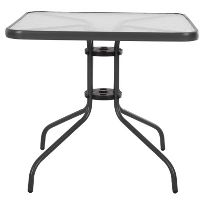 ΤΡΑΠΕΖΙ ΕΞΩΤ.ΧΩΡΟΥ ART MAISON SIDNEY ΜΕΤΑΛΛΟ ΓΚΡΙ-ΓΥΑΛΙΝΗ ΕΠΙΦΑΝΕΙΑ 80Χ80Χ71Υεκ