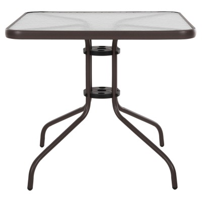 ΤΡΑΠΕΖΙ ΕΞΩΤ.ΧΩΡΟΥ ART MAISON SIDNEY ΜΕΤΑΛΛΟ ΚΑΦΕ-ΓΥΑΛΙΝΗ ΕΠΙΦΑΝΕΙΑ 80Χ80Χ71Υεκ