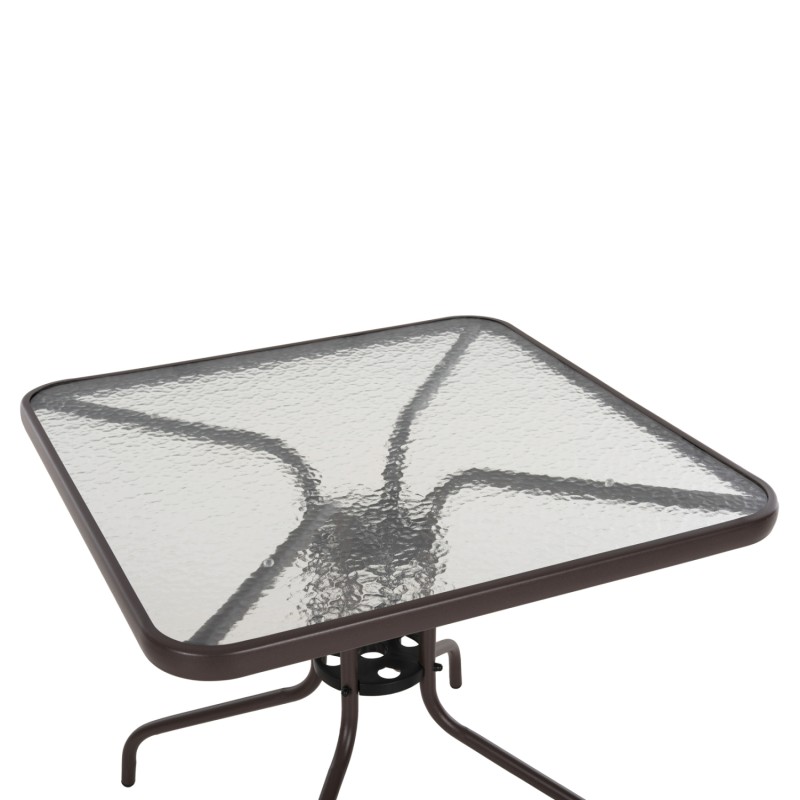 ΤΡΑΠΕΖΙ ΕΞΩΤ.ΧΩΡΟΥ ART MAISON SIDNEY ΜΕΤΑΛΛΟ ΚΑΦΕ-ΓΥΑΛΙΝΗ ΕΠΙΦΑΝΕΙΑ 80Χ80Χ71Υεκ