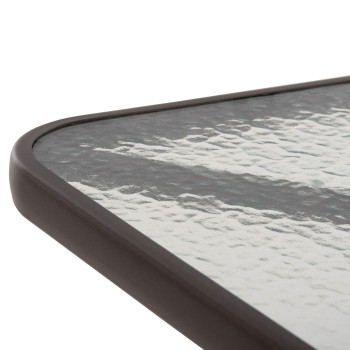 ΤΡΑΠΕΖΙ ΕΞΩΤ.ΧΩΡΟΥ ART MAISON SIDNEY ΜΕΤΑΛΛΟ ΚΑΦΕ-ΓΥΑΛΙΝΗ ΕΠΙΦΑΝΕΙΑ 80Χ80Χ71Υεκ