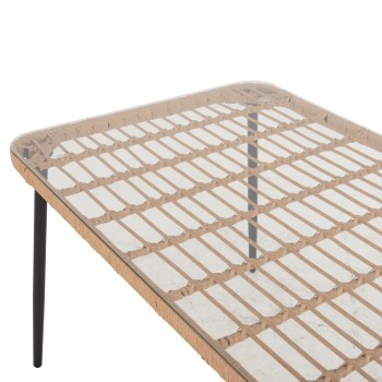 ΤΡΑΠΕΖΙ ΟΡΘΟΓΩΝΙΟ ART MAISON JOYSTICK ΜΕΤΑΛ.ΜΑΥΡΟ-P.E. RATTAN ΦΥΣΙΚΟ 139,5x79,5x73Υεκ.