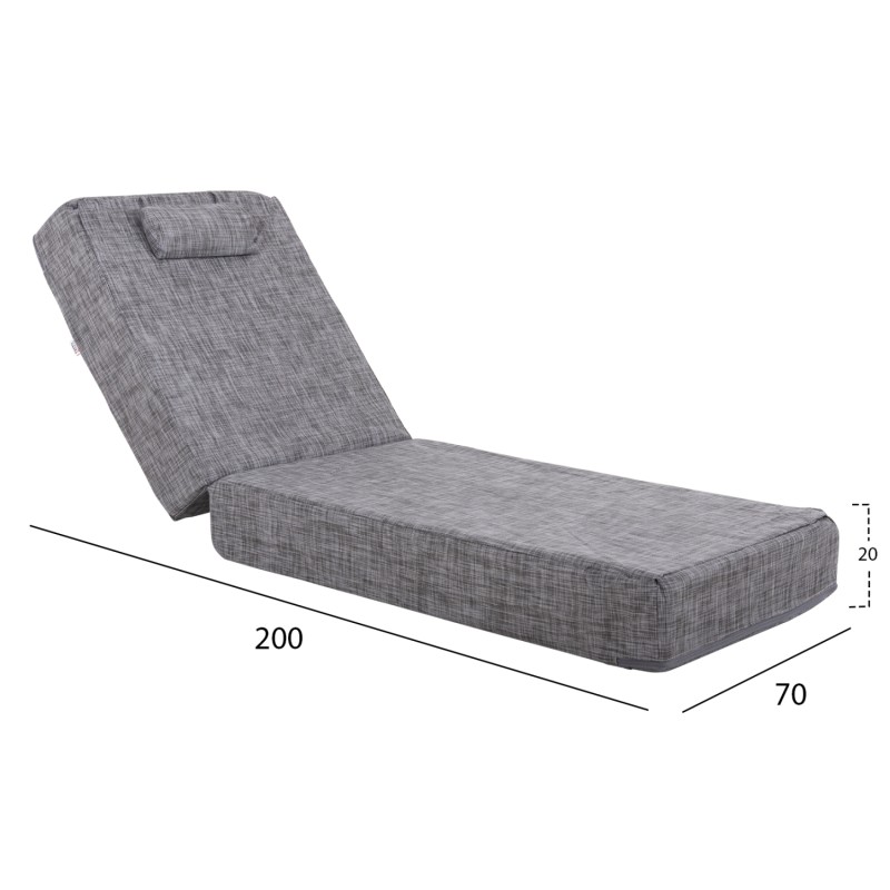 ΜΑΞΙΛΑΡΙ ΞΑΠΛΩΣΤΡΑΣ TEXTILENE ART MAISON OKOYE ΓΚΡΙ 200(120+80)x70x20Yεκ.