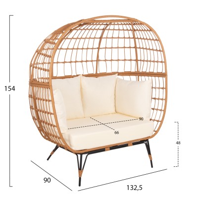 ΠΟΛΥΘΡΟΝΑ ΦΩΛΙΑ ART MAISON GREYCROW 2 ΑΤΟΜΩΝ ΤΥΠΟΥ RATTAN 132.5x90x154Υεκ ΠΟΛΥΘΡΟΝΑ ΦΩΛΙΑ ART MAISON GREYCROW 2 ΑΤΟΜΩΝ ΤΥΠΟΥ RATTAN 132.5x90x154Υεκ