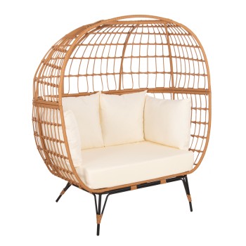 ΠΟΛΥΘΡΟΝΑ ΦΩΛΙΑ ART MAISON GREYCROW 2 ΑΤΟΜΩΝ ΤΥΠΟΥ RATTAN 132.5x90x154Υεκ