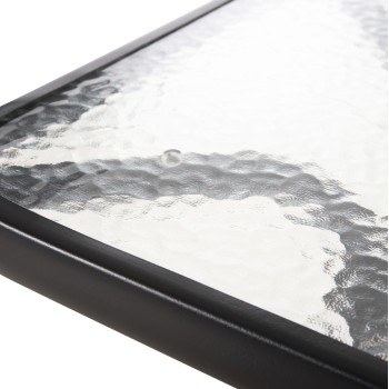 ΤΡΑΠΕΖΙ ΒΟΗΘΗΤΙΚΟ ART MAISON JUBILEE ΜΕΤΑΛΛΙΚΟ ΜΑΥΡΟ-ΓΥΑΛΙΝΗ ΕΠΙΦΑΝΕΙΑ 45x45x50Yεκ