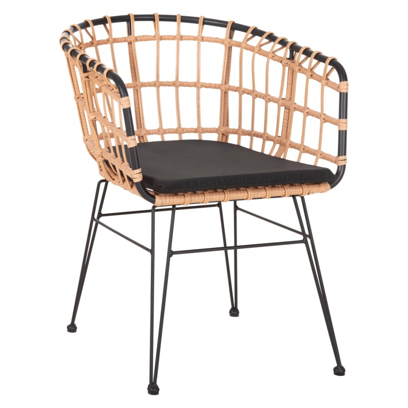 ΠΟΛΥΘΡΟΝΑ ΕΞ.ΧΩΡΟΥ ART MAISON DEVOS ΜΕΤΑΛΛΟ&ΜΑΞΙΛΑΡΙ ΜΑΥΡΟ-WICKER ΜΠΕΖ 58x61x81Y