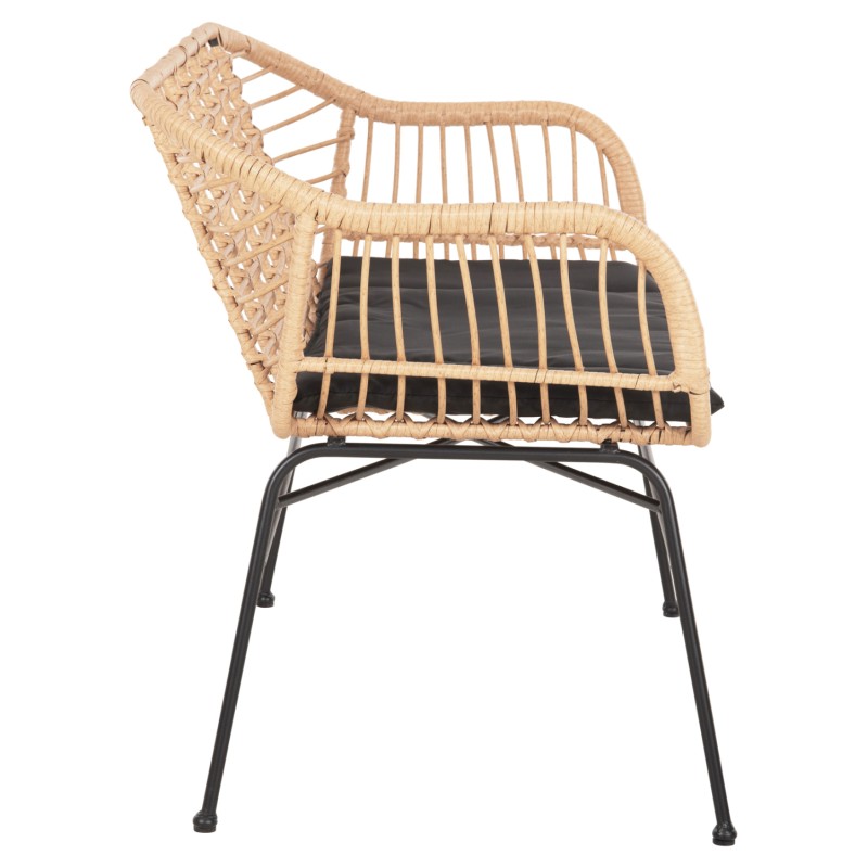 ΚΑΝΑΠΕΣ Art Maison Peeta ΜΑΥΡΟ ΜΕΤΑΛΛΟ-ΜΠΕΖ ΣΥΝΘ.RATTAN 120x62x80Υεκ. ΚΑΝΑΠΕΣ Art Maison Peeta ΜΑΥΡΟ ΜΕΤΑΛΛΟ-ΜΠΕΖ ΣΥΝΘ.RATTAN 120x62x80Υεκ.