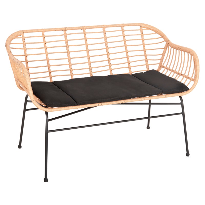 ΚΑΝΑΠΕΣ Art Maison Peeta ΜΑΥΡΟ ΜΕΤΑΛΛΟ-ΜΠΕΖ ΣΥΝΘ.RATTAN 120x62x80Υεκ. ΚΑΝΑΠΕΣ Art Maison Peeta ΜΑΥΡΟ ΜΕΤΑΛΛΟ-ΜΠΕΖ ΣΥΝΘ.RATTAN 120x62x80Υεκ.
