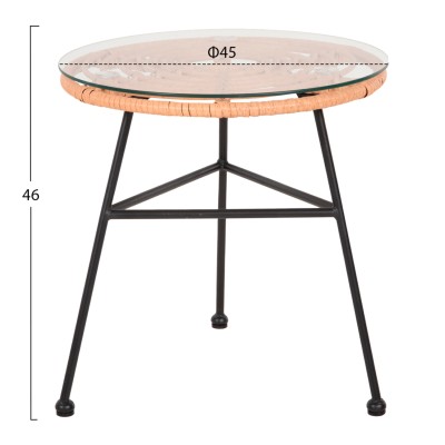 ΣΕΤ ΕΞΩΤΕΡΙΚΟΥ ΧΩΡΟΥ 3ΤΜΧ ART MAISON RON ΜΠΕΖ ΣΥΝΘ.RATTAN-ΜΕΤΑΛΛΟ ΣΕ ΜΑΥΡΟ