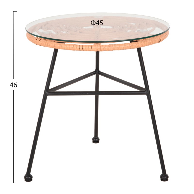 ΣΕΤ ΕΞΩΤΕΡΙΚΟΥ ΧΩΡΟΥ 3ΤΜΧ ART MAISON RON ΜΠΕΖ ΣΥΝΘ.RATTAN-ΜΕΤΑΛΛΟ ΣΕ ΜΑΥΡΟ