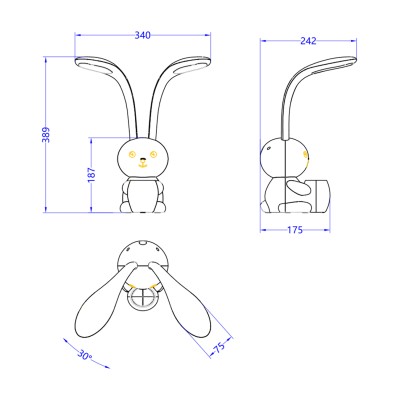 ΠΑΙΔΙΚΟ ΦΩΤΙΣΤΙΚΟ ΓΡΑΦΕΙΟΥ LED ART MAISON HOPPIP ΚΟΥΝΕΛΑΚΙ ΜΕ ΜΟΛΥΒΟΘΗΚΗ ΚΙΤΡΙΝΟ ABS