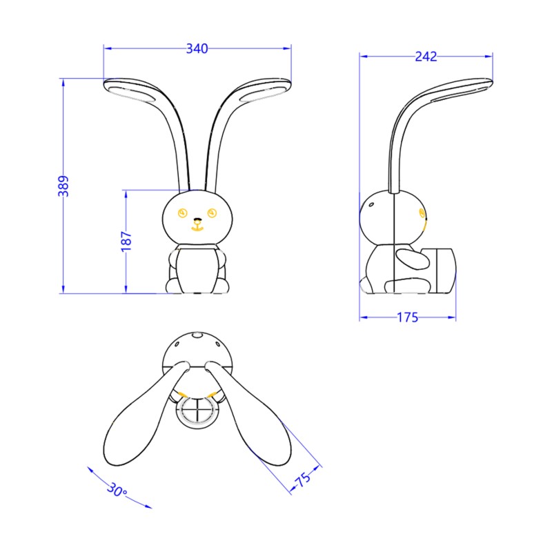 ΠΑΙΔΙΚΟ ΦΩΤΙΣΤΙΚΟ ΓΡΑΦΕΙΟΥ LED ART MAISON HOPPIP ΚΟΥΝΕΛΑΚΙ ΜΕ ΜΟΛΥΒΟΘΗΚΗ ΚΙΤΡΙΝΟ ABS
