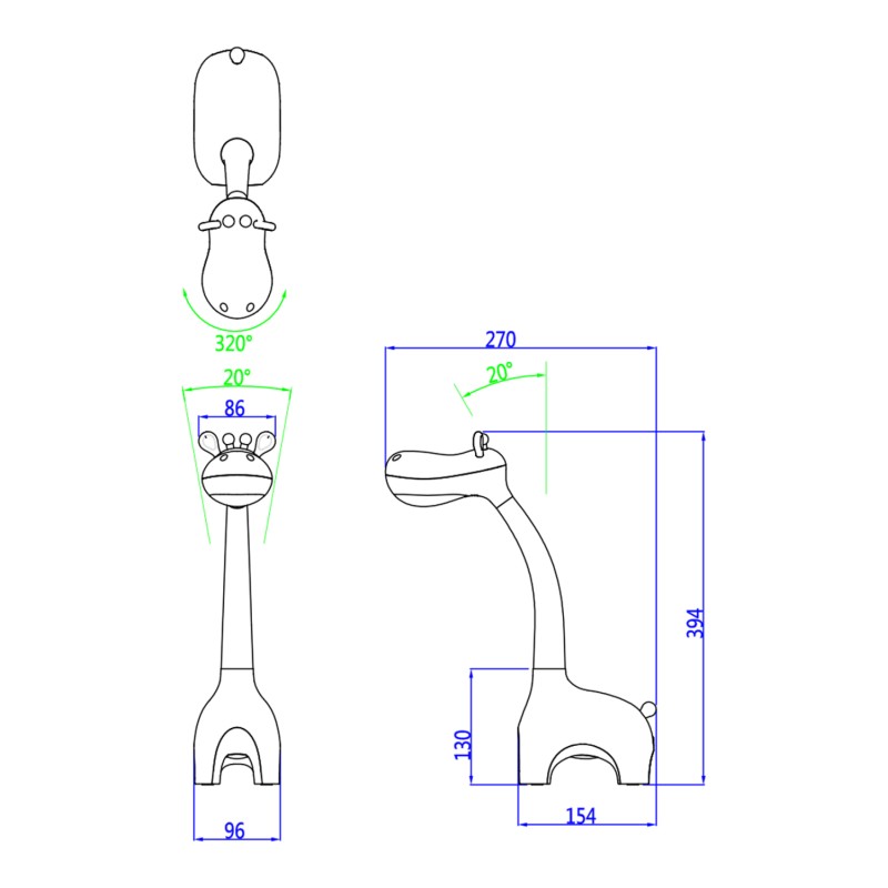 ΠΑΙΔΙΚΟ ΦΩΤΙΣΤΙΚΟ ΓΡΑΦΕΙΟΥ ΑΦΗΣ LED ART MAISON HOPPIP ΚΑΜΗΛΟΠΑΡΔΑΛΗ ΡΟΖ ABS
