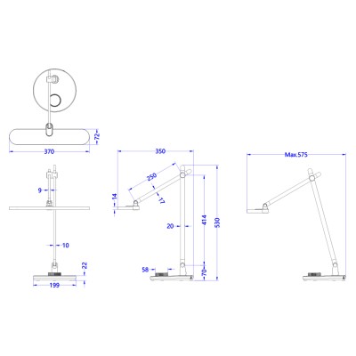 ΦΩΤΙΣΤΙΚΟ ΓΡΑΦΕΙΟΥ LED ART MAISON HIPPOPOTAS ΑΣΗΜΙ ΒΑΣΗ ABS-ΑΣΗΜΙ ΑΛΟΥΜΙΝΙΟ 57,5x53Υεκ