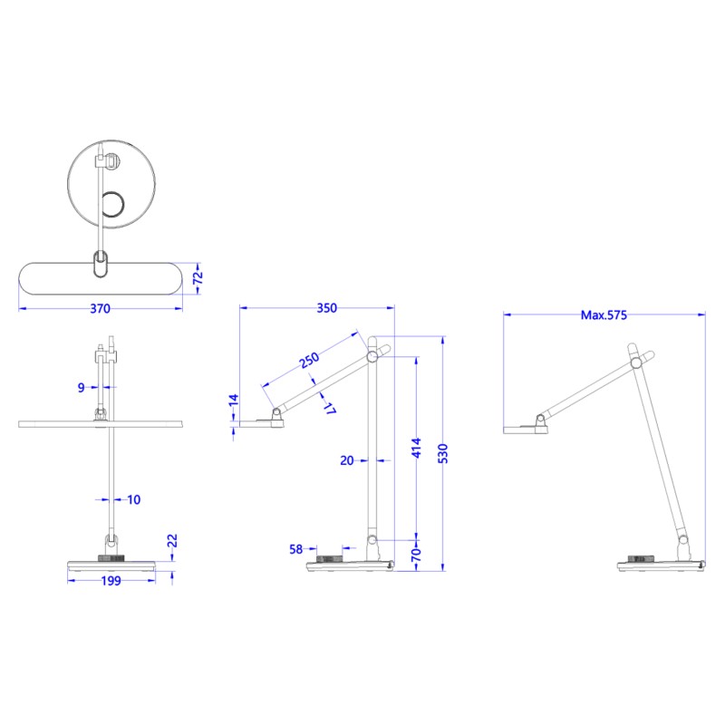 ΦΩΤΙΣΤΙΚΟ ΓΡΑΦΕΙΟΥ LED ART MAISON HIPPOPOTAS ΑΣΗΜΙ ΒΑΣΗ ABS-ΑΣΗΜΙ ΑΛΟΥΜΙΝΙΟ 57,5x53Υεκ