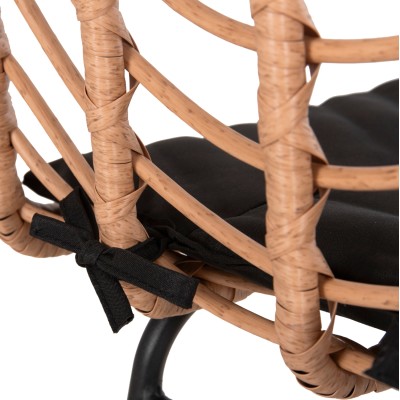 ΣΚΑΜΠΟ ΜΠΑΡ ΨΗΛΟ ART MAISON MADROX ΜΕΤΑΛΛΟ&ΜΑΞΙΛΑΡΙ ΜΑΥΡΟ-WICKER ΜΠΕΖ 49x50x101Υεκ.