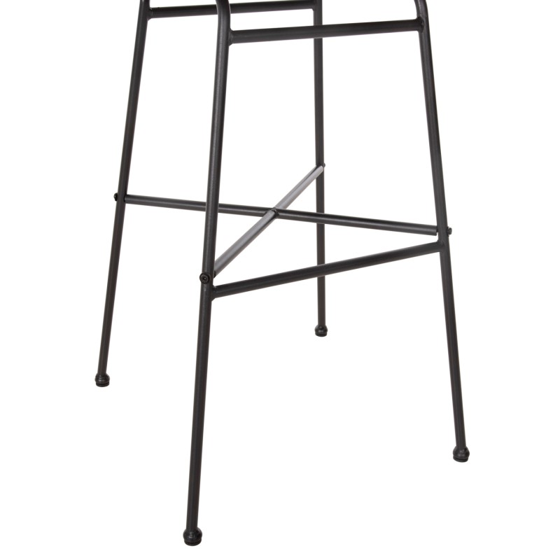 ΣΚΑΜΠΟ ΜΠΑΡ ΨΗΛΟ ART MAISON MADROX ΜΕΤΑΛΛΟ&ΜΑΞΙΛΑΡΙ ΜΑΥΡΟ-WICKER ΜΠΕΖ 49x50x101Υεκ.