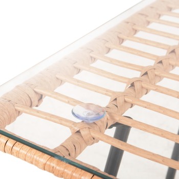 ΤΡΑΠΕΖΑΚΙ ART MAISON SLAKING ΜΕ WICKER ΜΠΕΖ-ΜΑΥΡΟ ΜΕΤΑΛ.ΣΚΕΛΕΤΟ 50x50x47,5Υεκ.