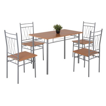 ΣΕΤ ΤΡΑΠΕΖΑΡΙΑΣ 5ΤΜΧ ART MAISON KRIEG ΜΕΤΑΛΛΟ ΑΣΗΜΙ-MDF ΣΟΝΑΜΑ 110x60x74Yεκ.