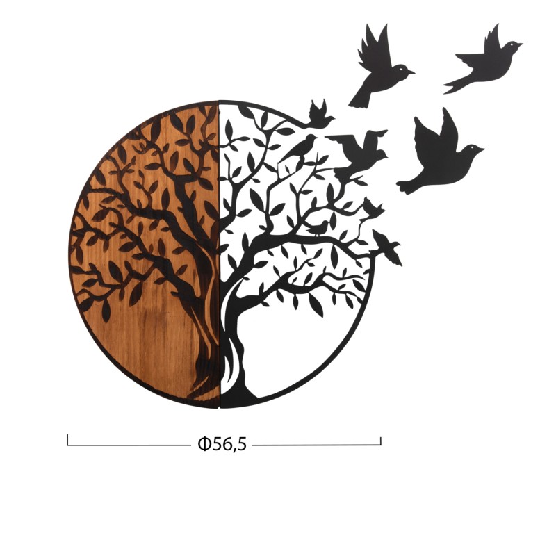 ΔΙΑΚΟΣΜΗΤΙΚΟ ΤΟΙΧΟΥ ART MAISON SUNKERN ΜΕΤΑΛΛΟ-ΞΥΛΟ 56,5x3x56,5Υεκ.