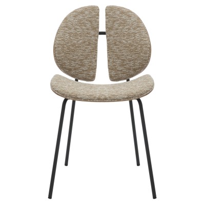 ΚΑΡΕΚΛΑ ΤΡΑΠΕΖΑΡΙΑΣ ART MAISON NAPOLE ΜΑΥΡΟ ΜΕΤΑΛΛΟ-ΜΠΕΖ ΥΦΑΣΜΑ 49x53,5x80Υεκ.