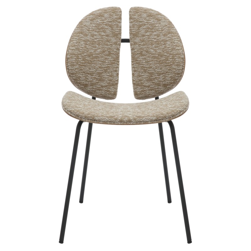 ΚΑΡΕΚΛΑ ΤΡΑΠΕΖΑΡΙΑΣ ART MAISON NAPOLE ΜΑΥΡΟ ΜΕΤΑΛΛΟ-ΜΠΕΖ ΥΦΑΣΜΑ 49x53,5x80Υεκ.