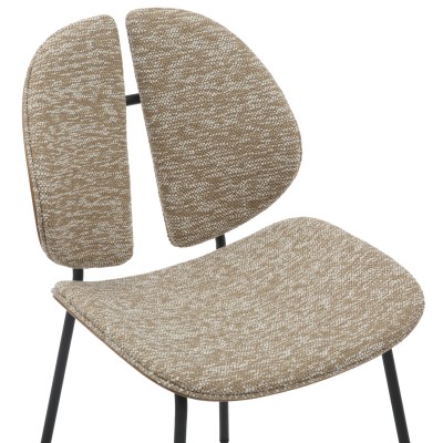 ΚΑΡΕΚΛΑ ΤΡΑΠΕΖΑΡΙΑΣ ART MAISON NAPOLE ΜΑΥΡΟ ΜΕΤΑΛΛΟ-ΜΠΕΖ ΥΦΑΣΜΑ 49x53,5x80Υεκ.