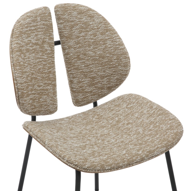 ΚΑΡΕΚΛΑ ΤΡΑΠΕΖΑΡΙΑΣ ART MAISON NAPOLE ΜΑΥΡΟ ΜΕΤΑΛΛΟ-ΜΠΕΖ ΥΦΑΣΜΑ 49x53,5x80Υεκ.