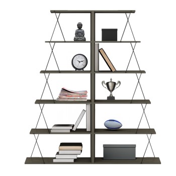 ΣΕΤ ΒΙΒΛΙΟΘΗΚΕΣ 2ΤΜΧ ART MAISON NOCTOWL ΜΕΛΑΜΙΝΗ OLIVE GREY-ΜΑΥΡΕΣ ΒΕΡΓΕΣ 65x24x146Υεκ.(x2)