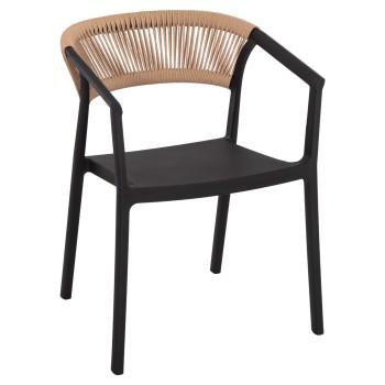 ΠΟΛΥΘΡΟΝΑ ΠΟΛΥΠΡΟΠΥΛΕΝΙΟΥ ART MAISON Seaking ΜΑΥΡΗ ΜΕ ΜΠΕΖ ΣΧΟΙΝΙ 54x53x75Υεκ.