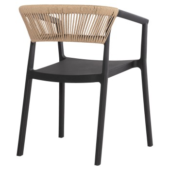 ΠΟΛΥΘΡΟΝΑ ΠΟΛΥΠΡΟΠΥΛΕΝΙΟΥ ART MAISON Seaking ΜΑΥΡΗ ΜΕ ΜΠΕΖ ΣΧΟΙΝΙ 54x53x75Υεκ.