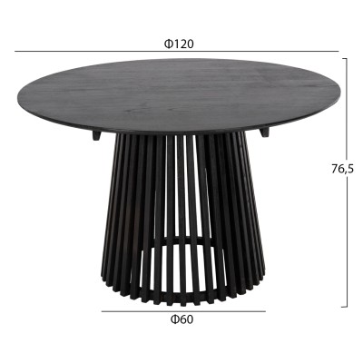 ΣΕΤ ΤΡΑΠΕΖΑΡΙΑΣ 5ΤΜΧ ART MAISON HERA ΣΤΡΟΓΓΥΛΟ ΤΡΑΠΕΖΙ Φ120εκ. & 4 ΚΑΡΕΚΛΕΣ-ΜΑΥΡΟ