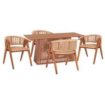 ΣΕΤ ΤΡΑΠΕΖΑΡΙΑΣ 5ΤΜΧ ART MAISON HARUTA ΟΡΘΟΓΩΝΙΟ ΤΡΑΠΕΖΙ & 4 ΚΑΡΕΚΛΕΣ