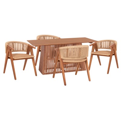 ΣΕΤ ΤΡΑΠΕΖΑΡΙΑΣ 5ΤΜΧ ART MAISON HARUTA ΟΡΘΟΓΩΝΙΟ ΤΡΑΠΕΖΙ & 4 ΚΑΡΕΚΛΕΣ