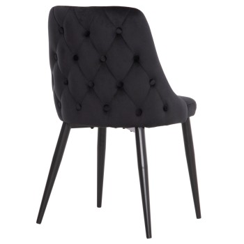 ΚΑΡΕΚΛΑ ART MAISON LONZ ΒΕΛΟΥΔΟ ΜΑΥΡΟ ΜΕ ΜΑΥΡΑ ΜΕΤΑΛΛΙΚΑ ΠΟΔΙΑ 51x54x83,5Υεκ.