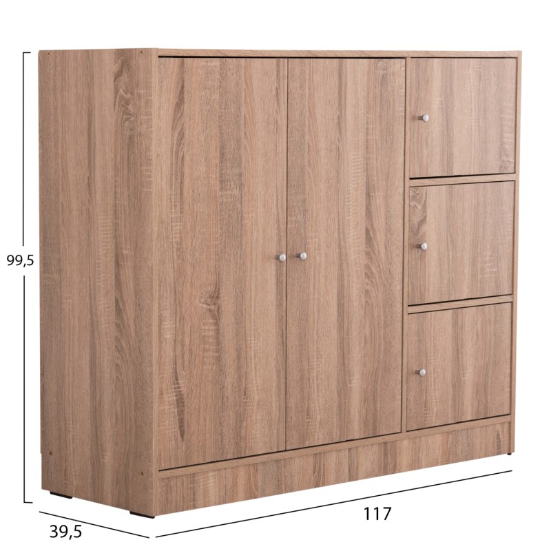 ΝΤΟΥΛΑΠΙ ΜΕ 4 ΑΠΟΘ.ΧΩΡΟΥΣ ART MAISON BEAUTIFLY SONAMA OAK ΜΕΛΑΜΙΝΗ 117x39,5x99,5Υεκ