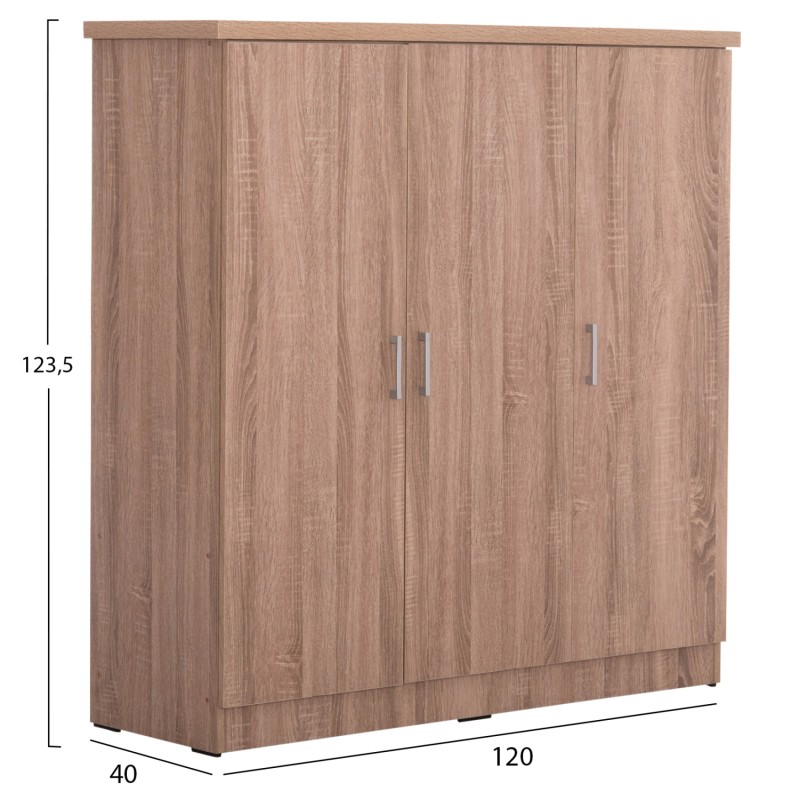 ΝΤΟΥΛΑΠΑ 3ΦΥΛΛΗ ΜΕ ΡΑΦΙΑ ART MAISON BAYLEEF SONAMA OAK ΜΕΛΑΜΙΝΗ 120-116x40x123,5Υεκ.