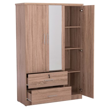 ΝΤΟΥΛΑΠΑ ΜΕ ΚΑΘΡΕΦΤΗ & ΣΥΡΤΑΡΙΑ ART MAISON BASTIODON SONAMA OAK ΜΕΛΑΜΙΝΗ 119x48x183Υεκ