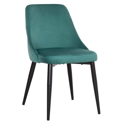 ΚΑΡΕΚΛΑ ART MAISON LONZ ΒΕΛΟΥΔΟ ΧΡΩΜΑ ΜΕΝΤΑ- ΜΑΥΡΑ ΜΕΤΑΛΛΙΚΑ ΠΟΔΙΑ 51x54x83,5Υεκ.