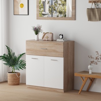 ΠΑΠΟΥΤΣΟΘΗΚΗ ΜΕ ΣΥΡΤΑΡΙ ART MAISON RIOLU ΜΕΛΑΜΙΝΗ ΣΕ ΣΟΝΑΜΑ-ΛΕΥΚΟ 80x35x84Υεκ