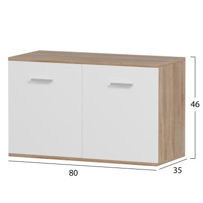 ΠΑΠΟΥΤΣΟΘΗΚΗ ART MAISON RIOLU ΜΕΛΑΜΙΝΗ ΣΕ ΣΟΝΑΜΑ-ΛΕΥΚΟ 80x35x46Υεκ.