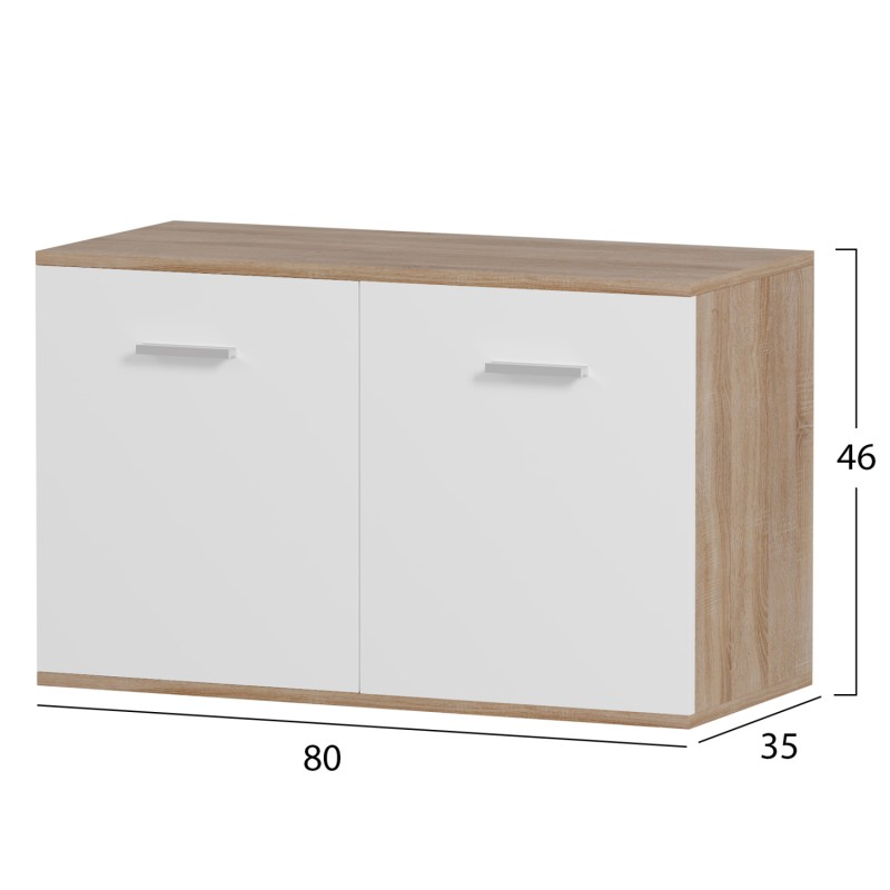 ΠΑΠΟΥΤΣΟΘΗΚΗ ART MAISON RIOLU ΜΕΛΑΜΙΝΗ ΣΕ ΣΟΝΑΜΑ-ΛΕΥΚΟ 80x35x46Υεκ.