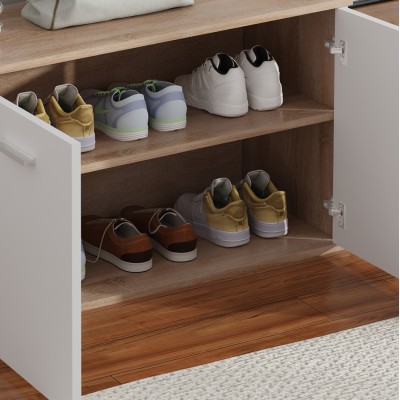 ΠΑΠΟΥΤΣΟΘΗΚΗ ART MAISON RIOLU ΜΕΛΑΜΙΝΗ ΣΕ ΣΟΝΑΜΑ-ΛΕΥΚΟ 80x35x46Υεκ.